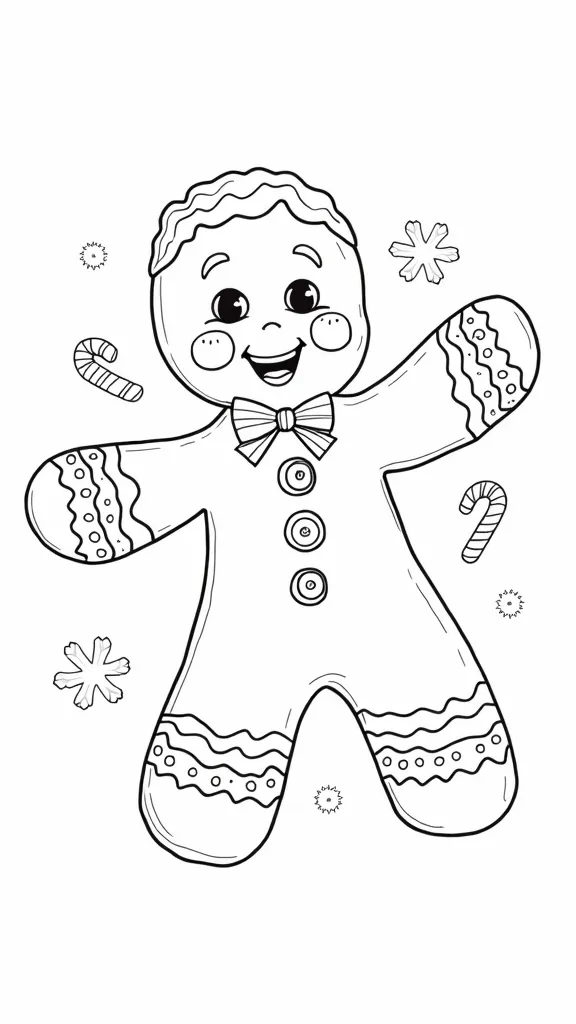 cute gingerbread man coloring page